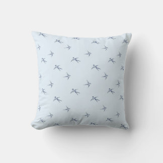 Coussin Bébés : hirondelles/bleu -