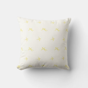 Coussin Bébés : hirondelles/jaunes -