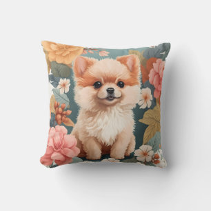 Coussin Bébés mignons animaux Baby Chien Poméranien