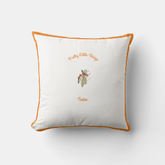Coussin Bébés : Petits oiseaux Kingfisher/Mots (OR.W.) -