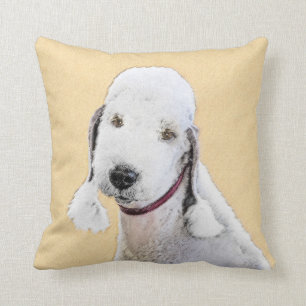 Coussin Bedlington Terrier Painting - Art original du chie