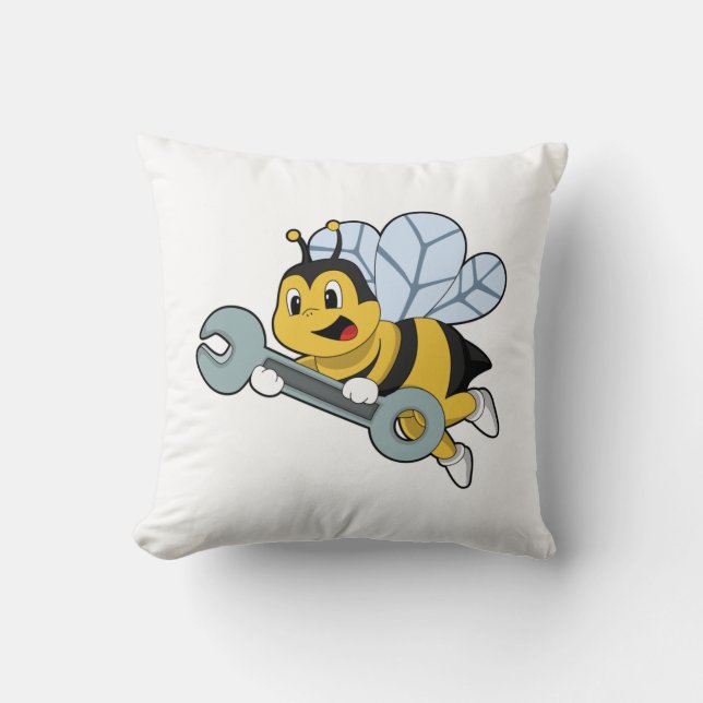 Coussin Bee as Mechanic with Wrench (Recto)