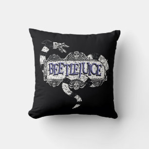 Coussin Beetlejuice   Sandworm Coiled on Beetlejuice Logo