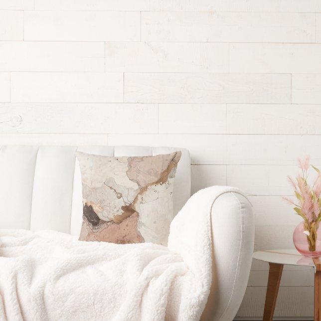 Coussin Beige and White Stone Marble Effect (Canapé)