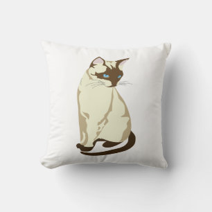 COUSSIN BEIGE CUT ET CHAT BROWN AUX YEUX BLEUS