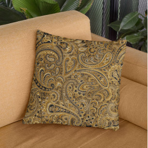 Coussin Beige et Brown Floral Paisley Motif