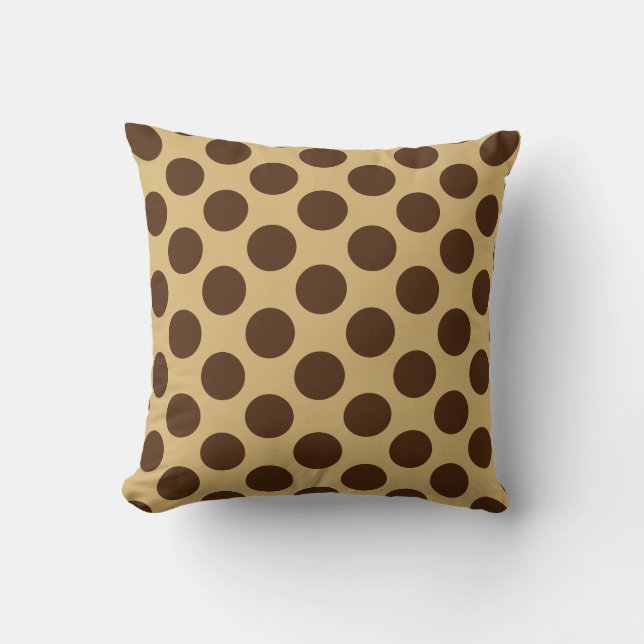 Coussin Beige Et Pois Brown (Recto)