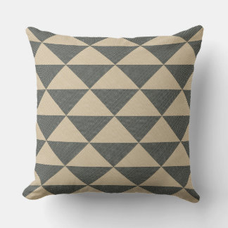 Coussin Beige green triangle pattern Throw Pillow