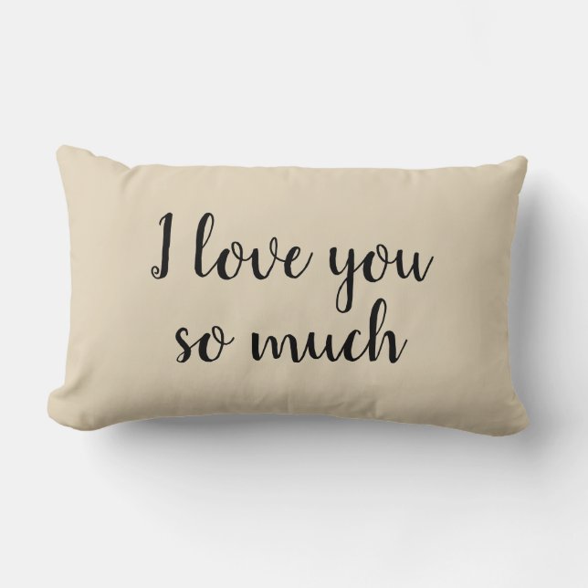 Coussin Beige 'Je T'Aime Tellement' (Recto)