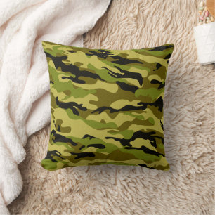 Coussin Beige vert du désert Camo noir Jeu d'oreiller