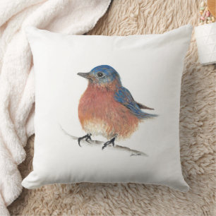 Coussin Belle Aquarelle Bluebird Décor Art