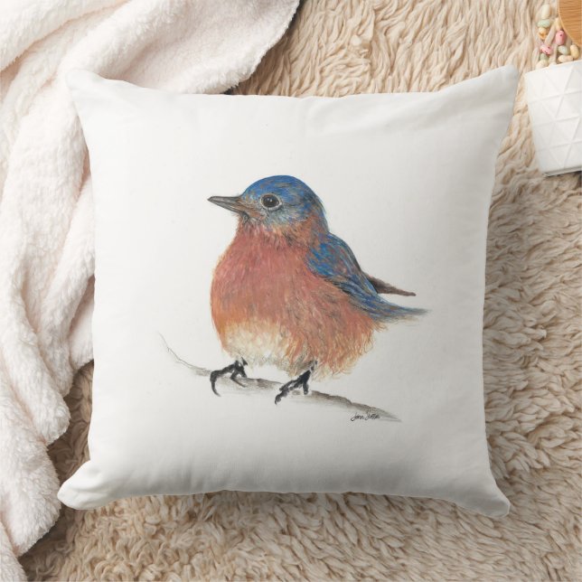 Coussin Belle Aquarelle Bluebird Décor Art (Couverture)