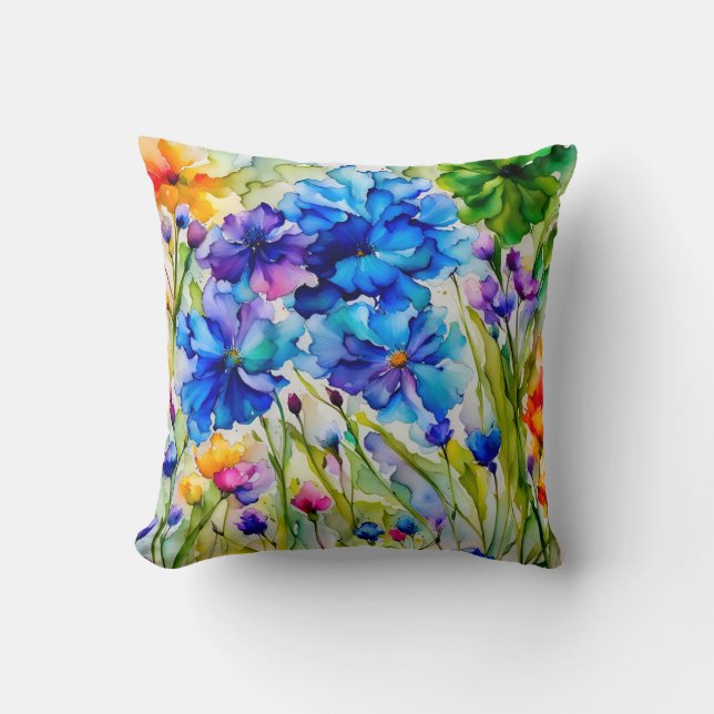 Coussin Belle aquarelle. Jardin fleuri (Recto)