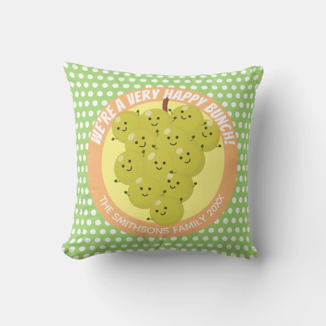 Coussin Belle bande de raisins amusante illustration (Recto)