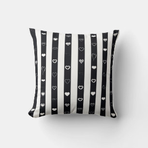 Coussin Belle Bande Noire Moderne Coeur