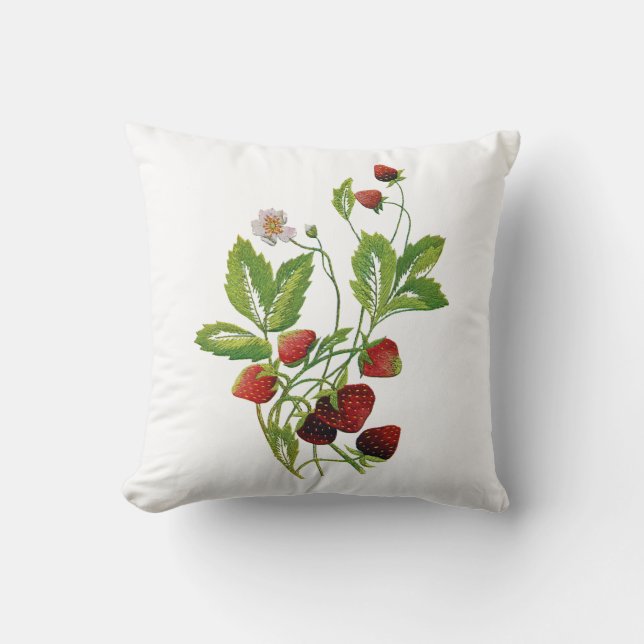 Coussin Belle broderie traditionnelle Jacobéenne Crewel (Recto)