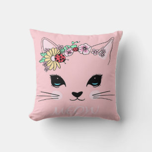 Coussin Belle Chat Face Meow, Cadeau Kitty Lover, Chat mig