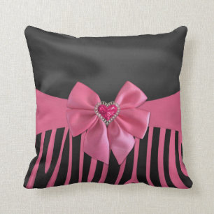Coussin Belle chic élégant tissu de soie effets zèbre