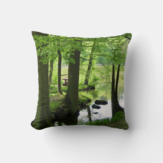 Coussin Belle crique et photo de forêt (Recto)