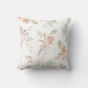 Coussin belle et romantique aquarelle fleurs parsèment