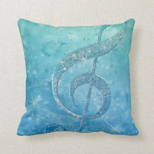 Coussin Belle étincelle à effet brillant bleu serrure