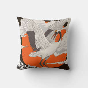 Coussin Belle Grue Japonaise