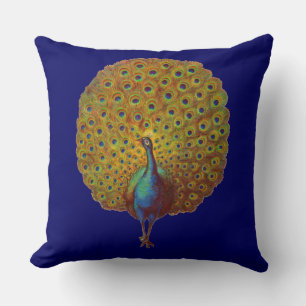 Coussin belle impression de paon victorien