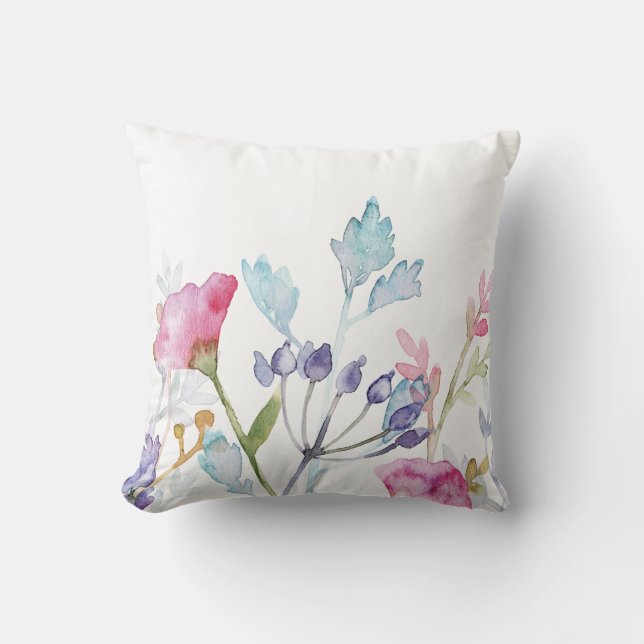 Coussin Belle impression florale peinte à la main (Recto)