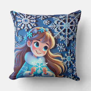Coussin Belle jeune fille de neige