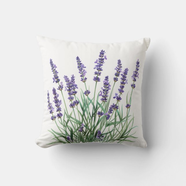 Coussin Belle Lavande Jardin Fleur Floral (Recto)