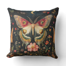 Belle lune de croissant de papillons