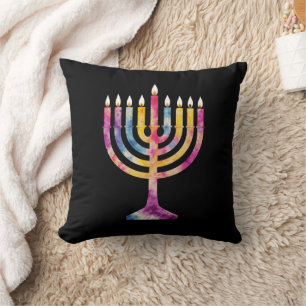 Coussin Belle Menorah de Hanukkah Vintage Joyeux Hanukkah