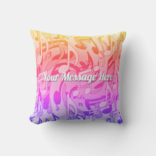 Coussin Belle musique Joyeuses couleurs vives notes musica