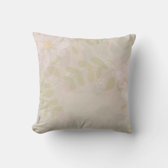 Coussin Belle or rose Abstrait Floral (Recto)