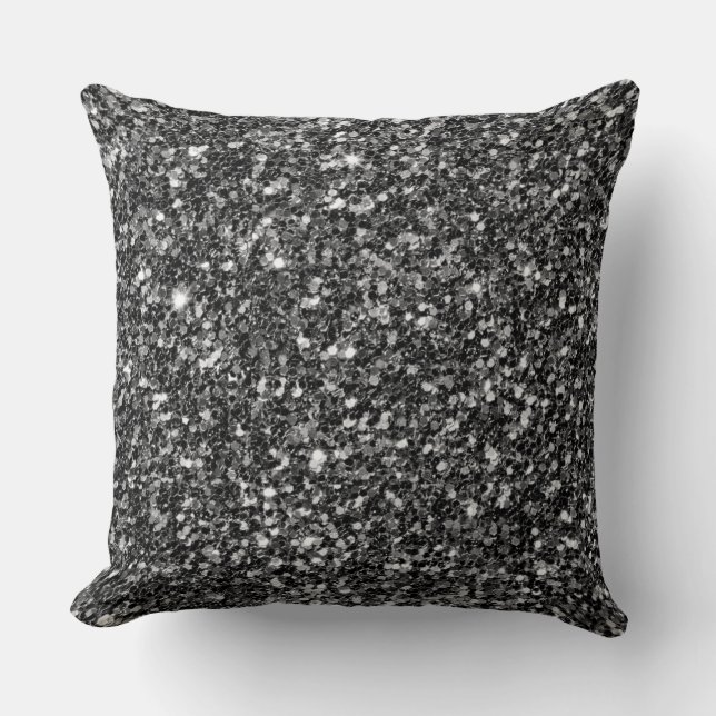 Coussin Belle Parties scintillant noire (Recto)