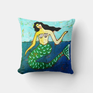 Coussin Belle Sirène d'Art Abstrait
