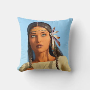 Coussin Belle tenue autochtone amérindienne