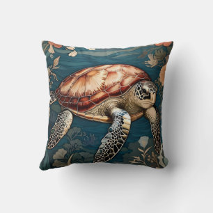 Coussin Belle tortue sous-marine
