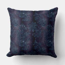 Coussin Belle, vintage, noire, embossée damask velours