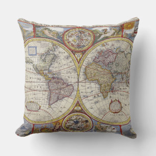 Coussin Belles Cartes anciennes du monde vintage Cartes an