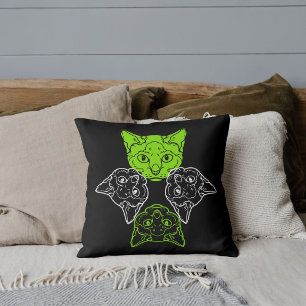 Coussin Belles Chats Tête Blanche Lime Amoureux des Animau