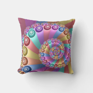 Coussin Belles couleurs arc-en-ciel Art fractal Abstrait