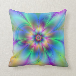 Coussin Belles fleurs élégantes effets d'art fractal