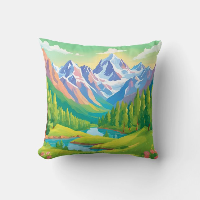 Coussin Belles montagnes (Recto)