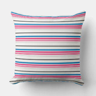 Coussin Belles rayures blanches bleues