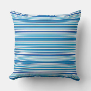 Coussin Belles rayures blanches bleues