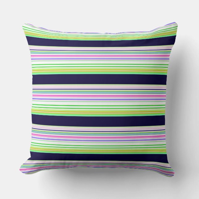 Coussin Belles rayures bleues (Recto)