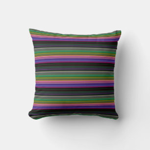 Coussin Belles rayures colorées rétro