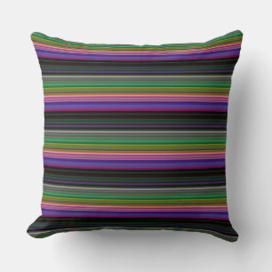 Coussin Belles rayures colorées rétro