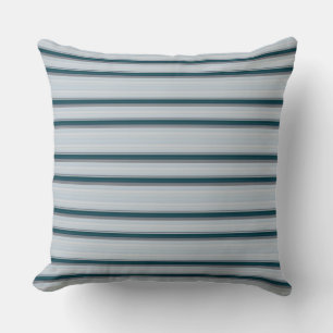 Coussin Belles rayures gris bleu